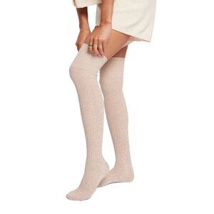 Pudus Lifestyle Co Heathered Marled Beige Sweater Socks Fits shoe size 6-10